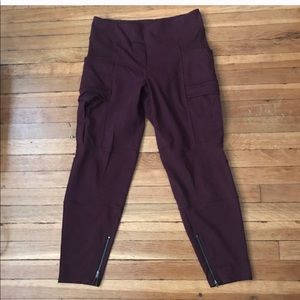 Lululemon zipper dotted cargo pants in burgundy